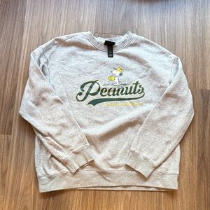 Peanuts Light Gray Crewneck Sweater for Men
